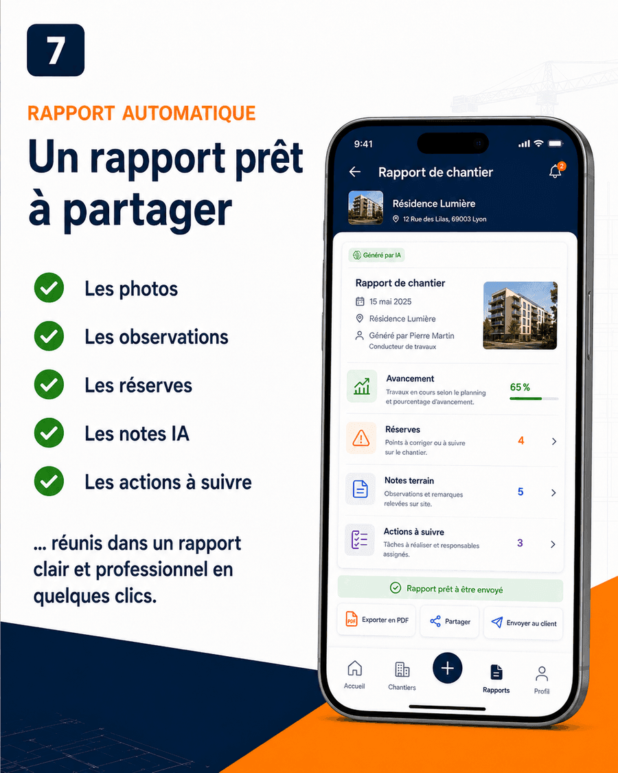 Automated report: ready to share in a few clicks